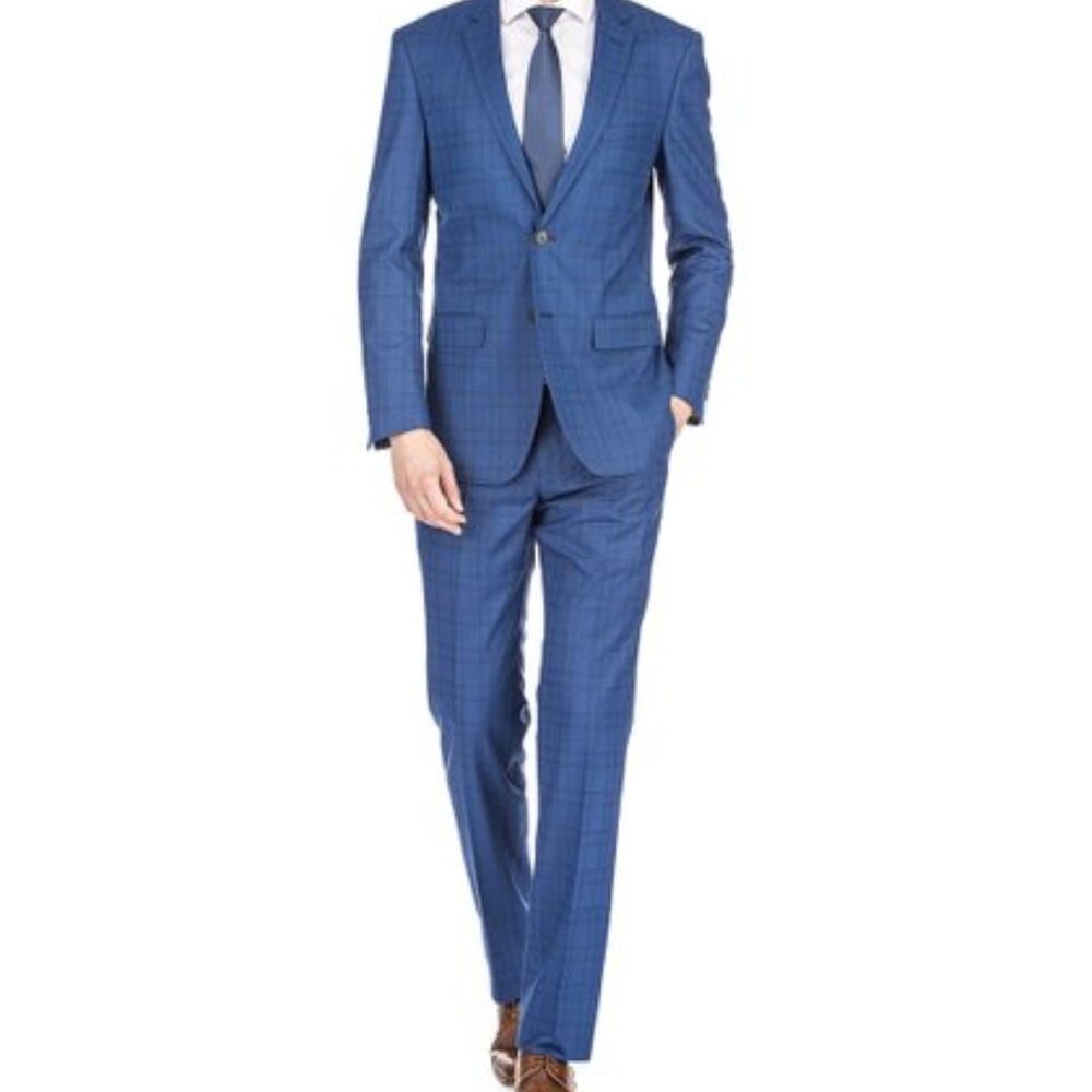 Gino Vitale Dark Blue Harrogate Windowpane